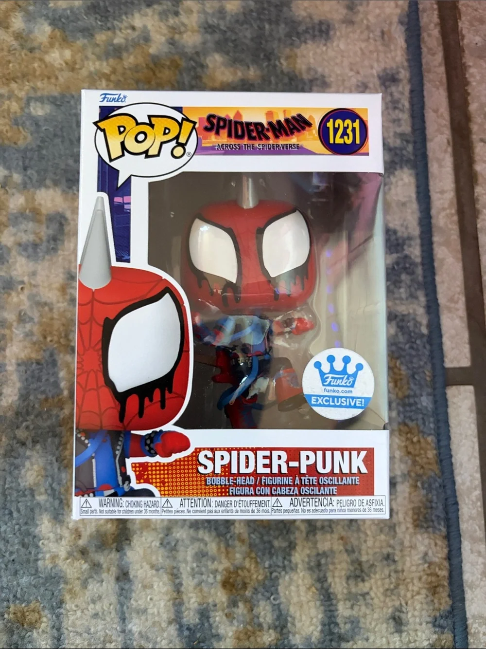 Funko Spider-Punk Pop! Vinyl Figure - Red, Blue, White